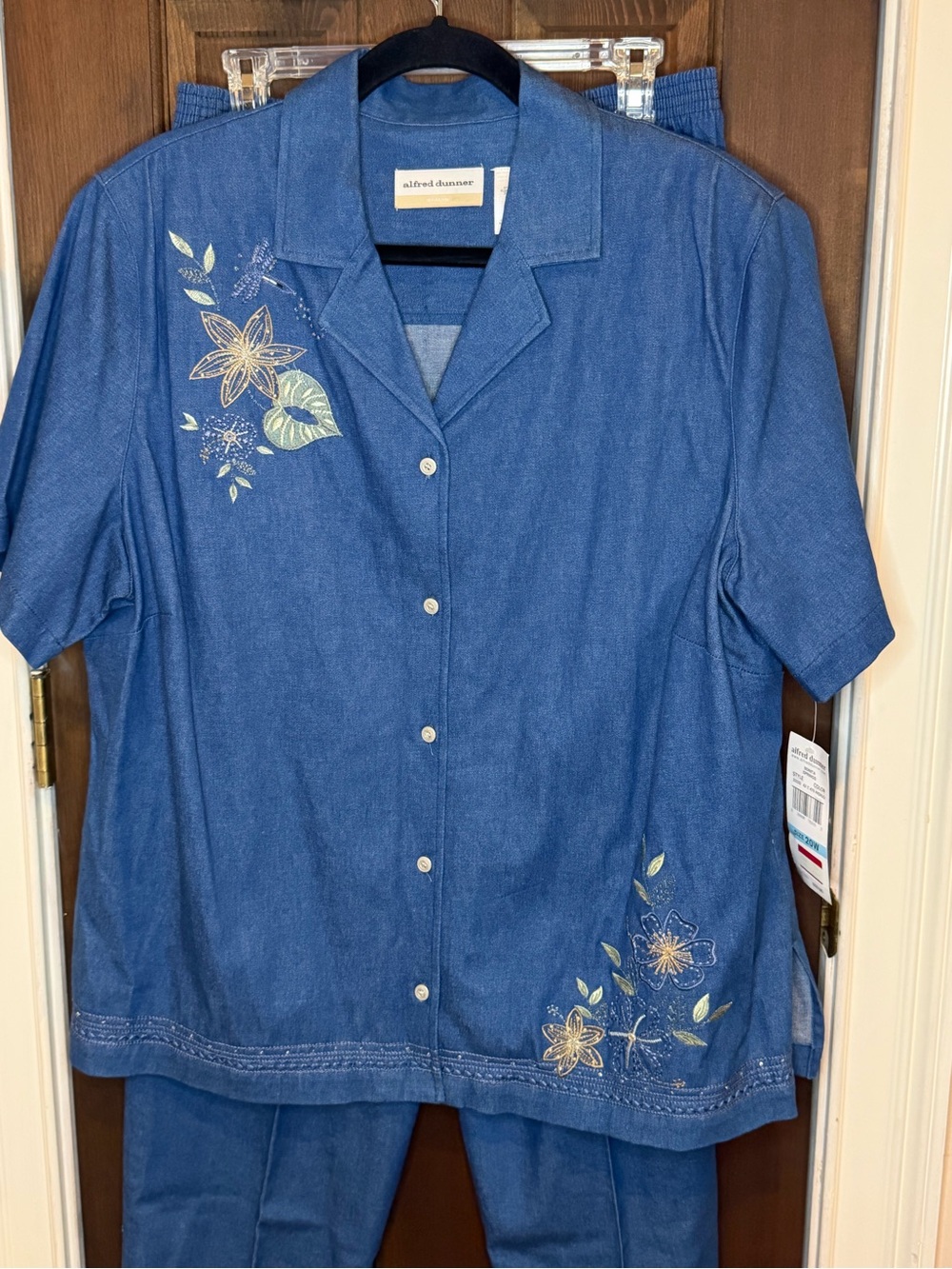 NWT Alfred Dunner Denim Set Top 20 Pants 16